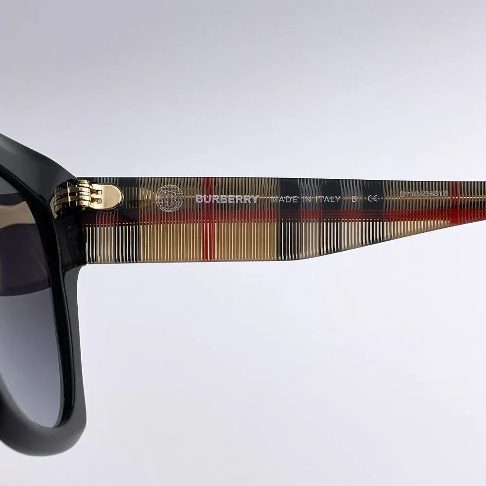 Burberry BE4364 KITTY 39428G Sunglasses Black Gray Square Unisex